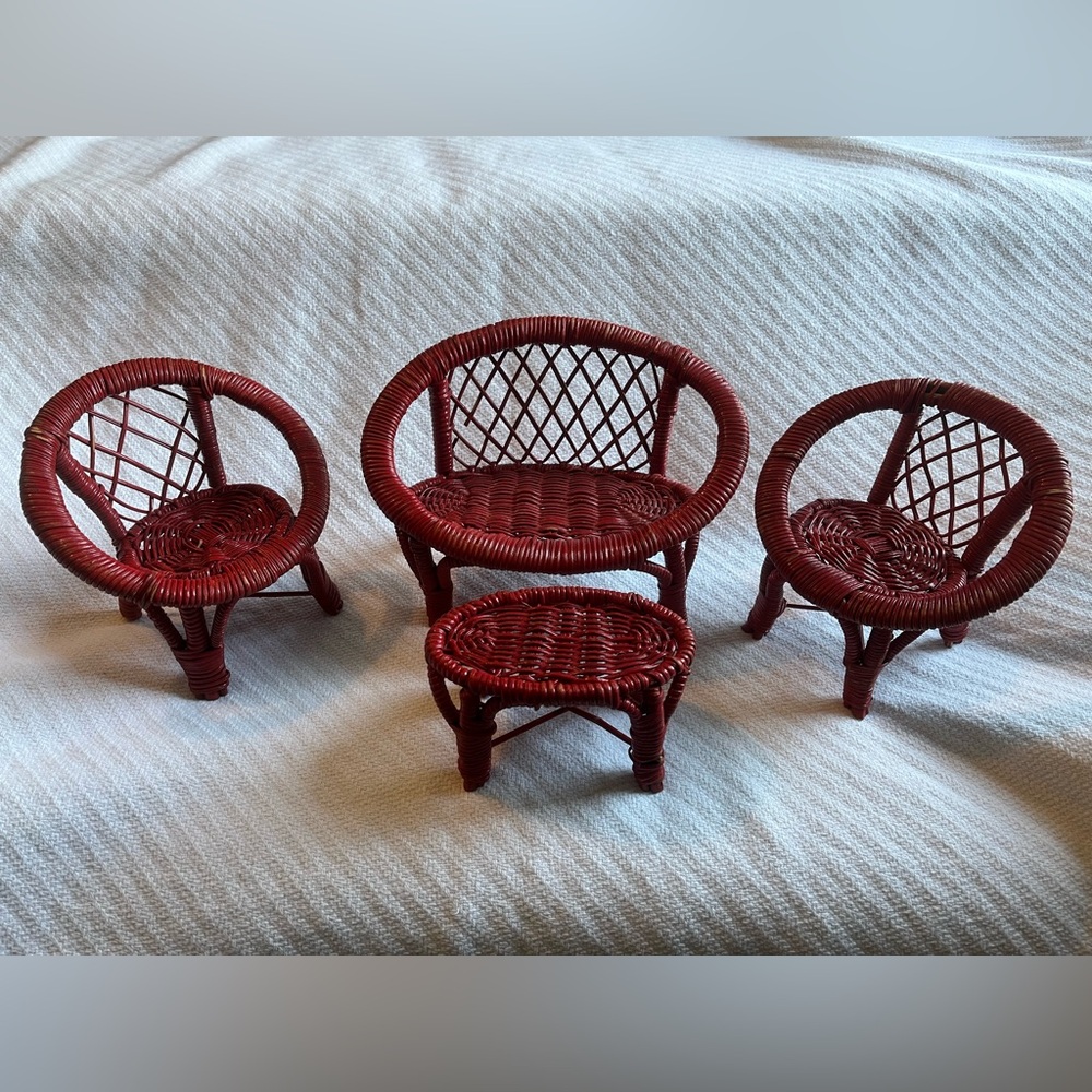Vintage wicker doll furniture